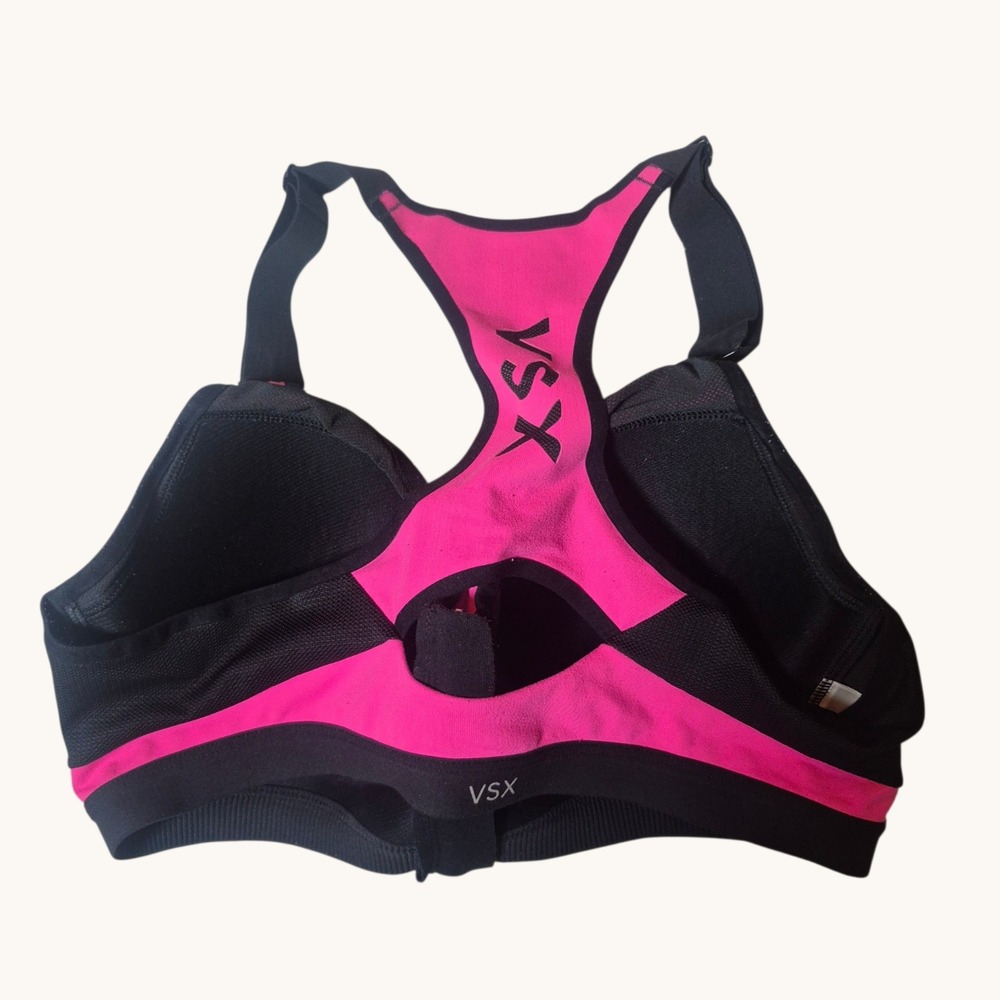 Victoria's Secret VSX Sport Bra Womens 38C High Impact Zip Front Pink Athleisure - Picture 3 of 6